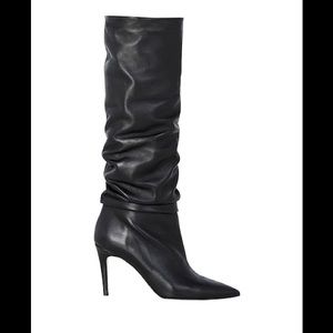 Bianca Di Black Italian Leather Slouch Knee Art Nappa. Boots.  Size 41.